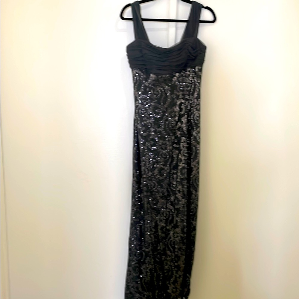 Ralph Lauren Black Sequin Sleeveless Gown